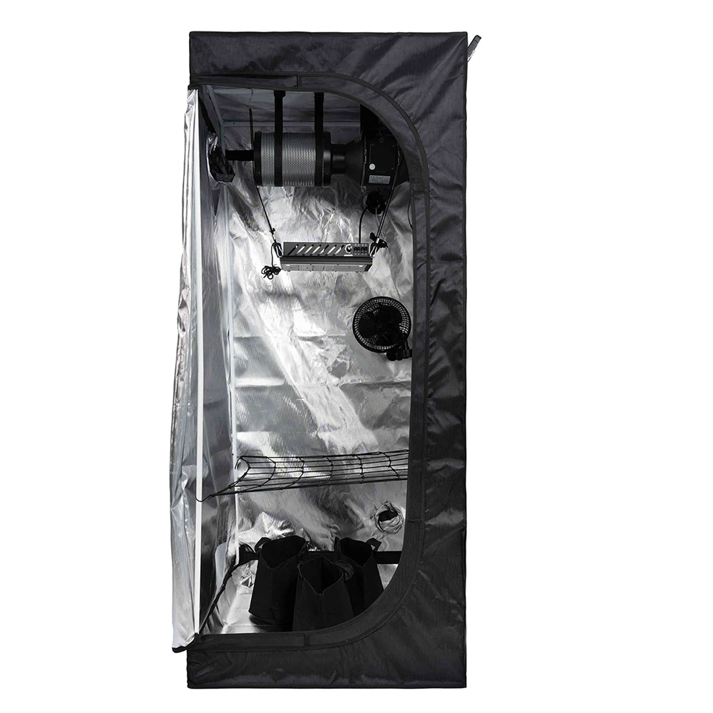 Europe Stock No Tax 1680D Oxford High Reflective Mylar Grow Box 60x60x180cm Lightproof Zipper Growzelt 3 plants Indoor Tent