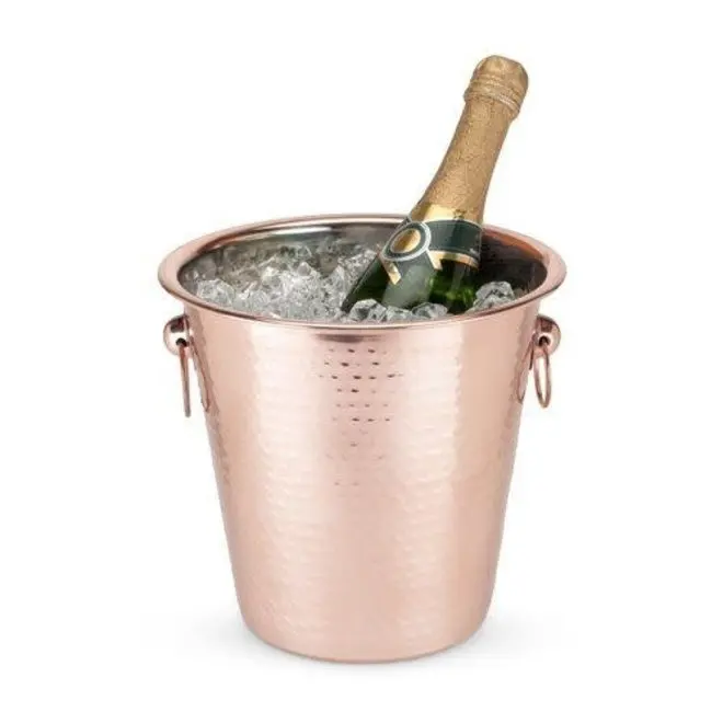 Customized Deer Shape Handle Copper Ice Bucket Manufacturer Antique Finished Bar Accessories Copper Finished Ice Bucket