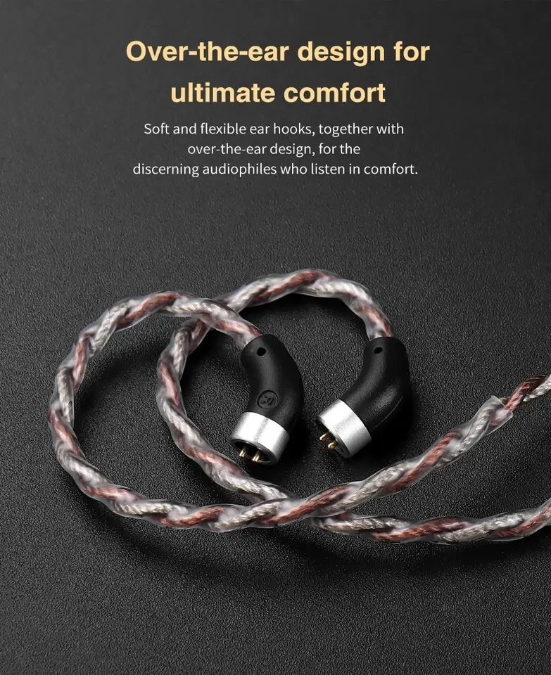 TRN Redchain 4 Core Earphones Silver Plated HIFI 0.75mm 0.78mm MMCX/2Pin Connector Upgrade Cable