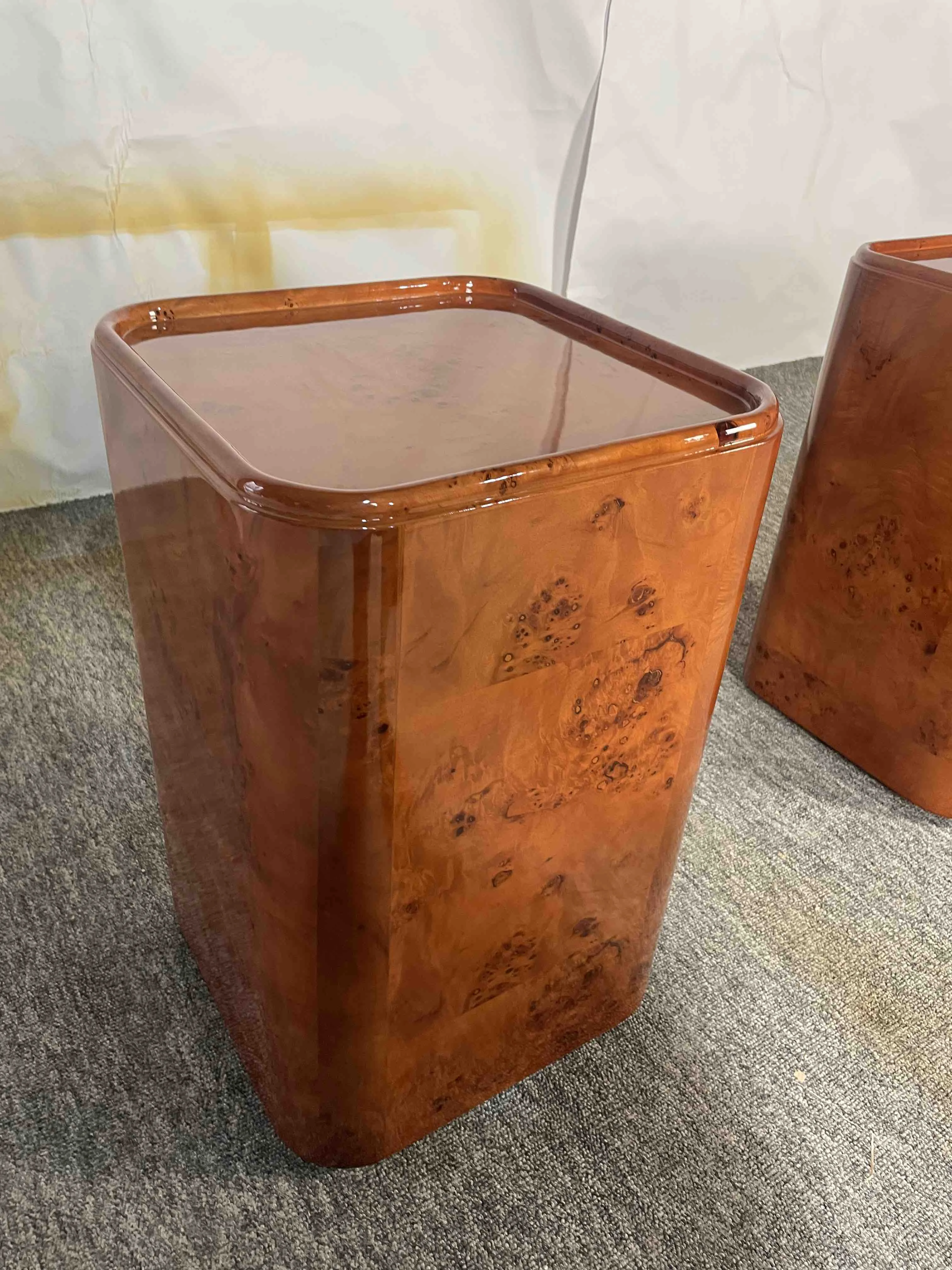 2024 new modern luxury Burl veneer home furniture for plywood decorative panel wooden living room furniture Dawson Side Table