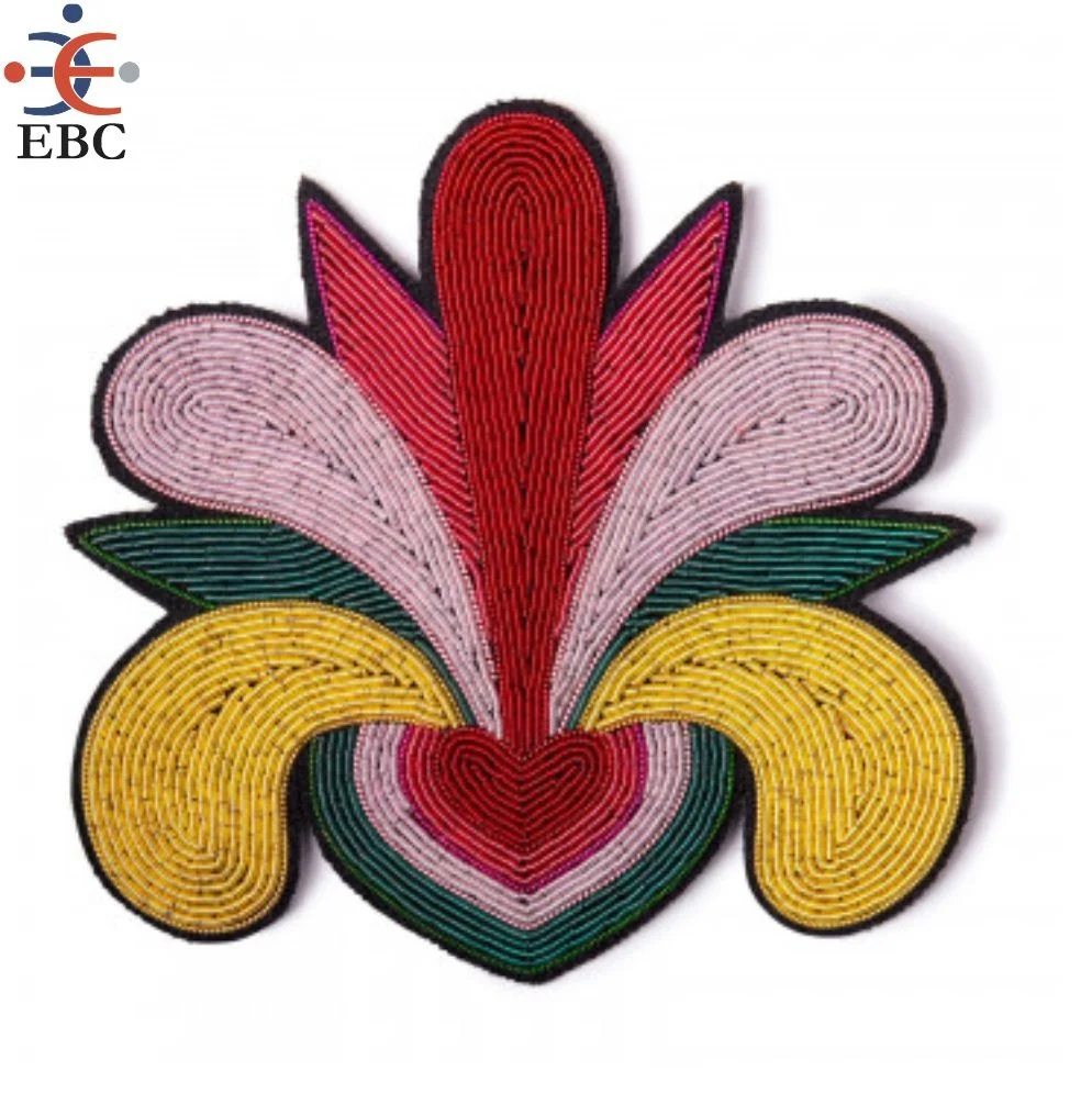 Customised hand embroidery bullion wire brooch badges crests emblem patches fashion badges for jackets scarf purse