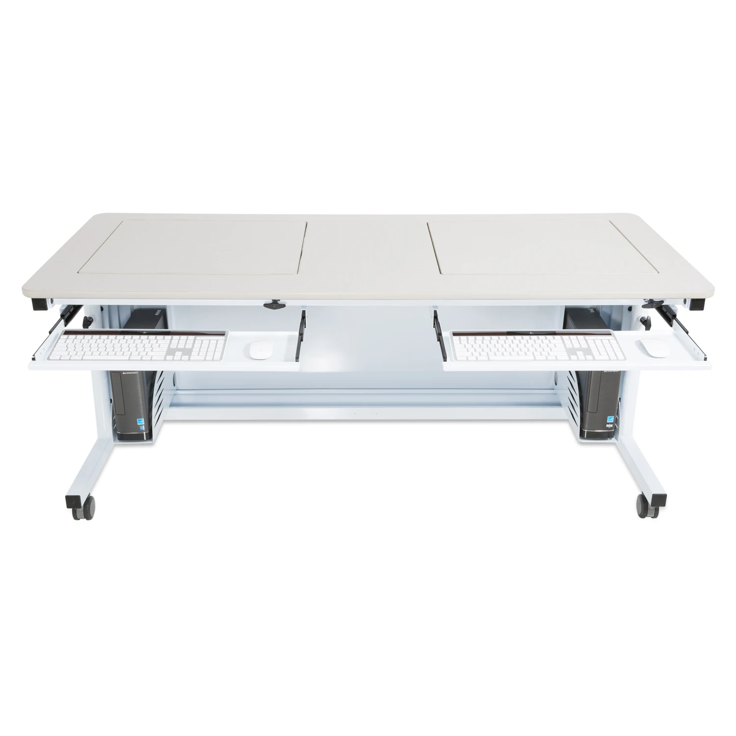 VersaDesk Revolution Adjustable Height Computer Desk  Black/Cherry