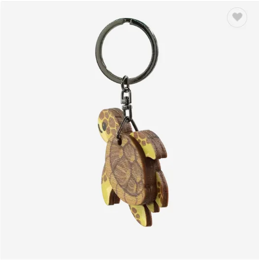 Hot Selling Tourist Souvenirs Sea Turtle Animal Wooden Wood Keychain Hawaii Souvenirs Gift