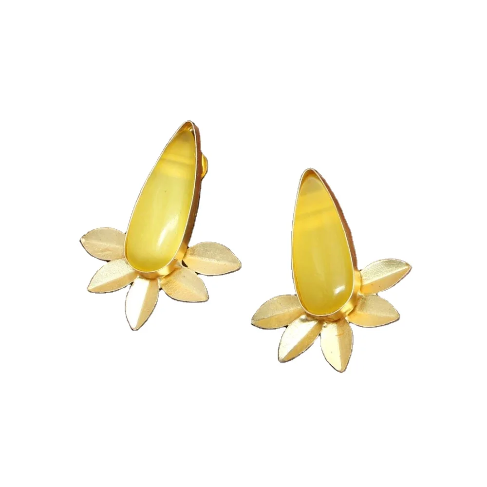 Latest Exclusive Designer Light Weight Brass Colorful Druzy Stone Amrapali  Dangle Earrings Women Girls Bulk buy only