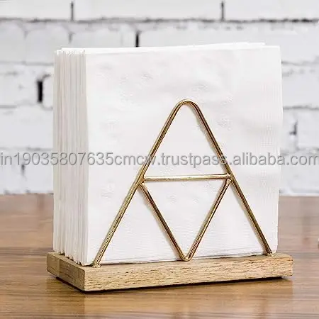 Hot Sale Latest Model Table Decorative Metal Napkin Holder with Gold Plated for Home Hotel Use in Wholesale Price