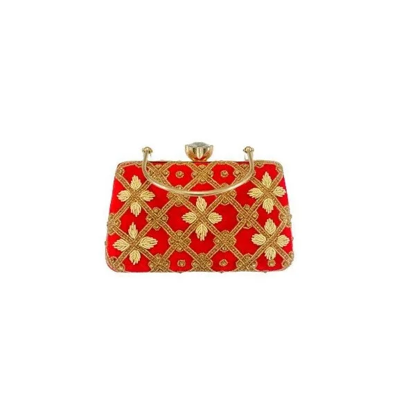 High On Demand Sparkling Elegant Fashion Statement Floral Patterned Hand Beaded Bridal Purse Available at Wholesale Prices