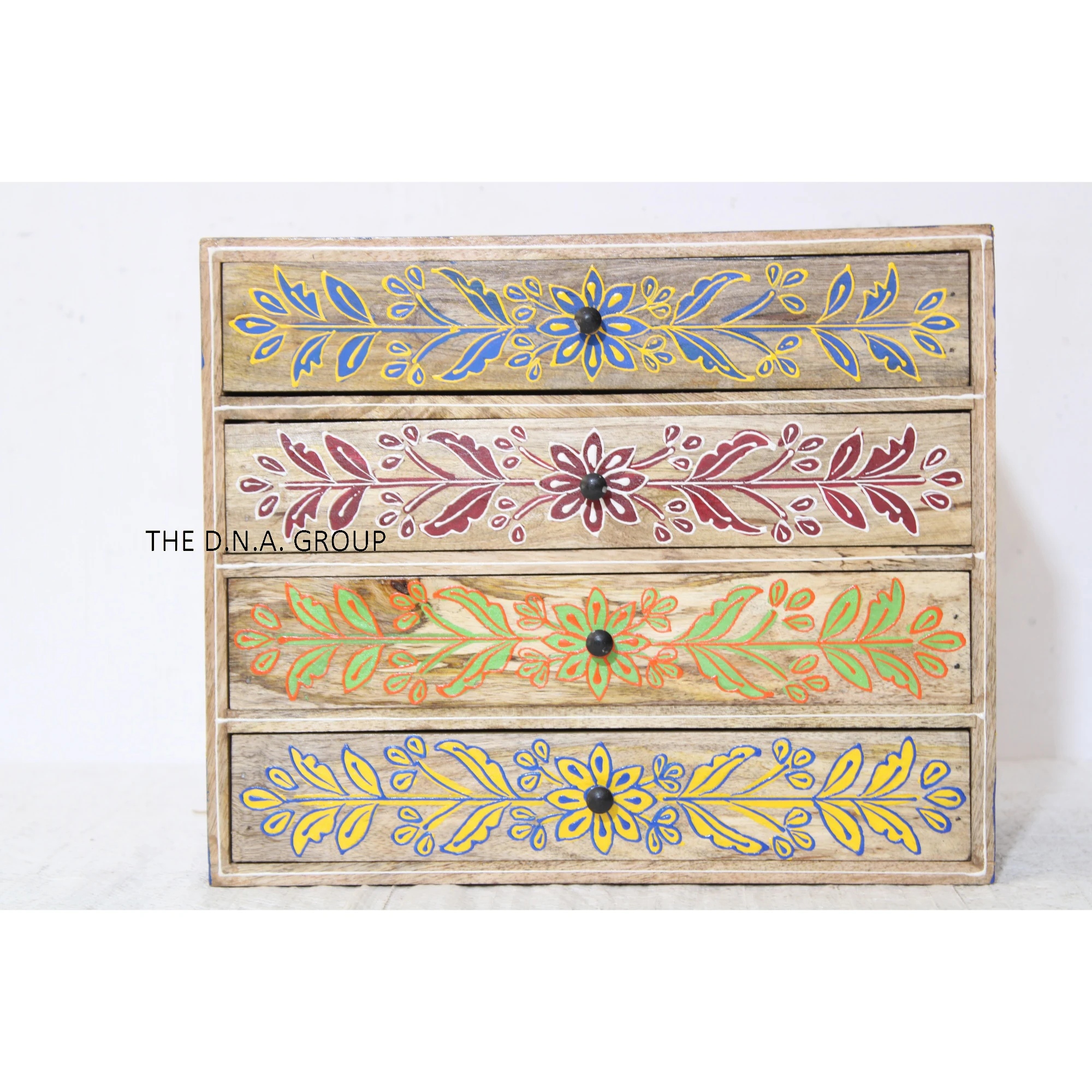Hand-Painted Wooden Drawer Traditional Design for Home and Living Room Elegant Drawer Organizer for Storage and Display