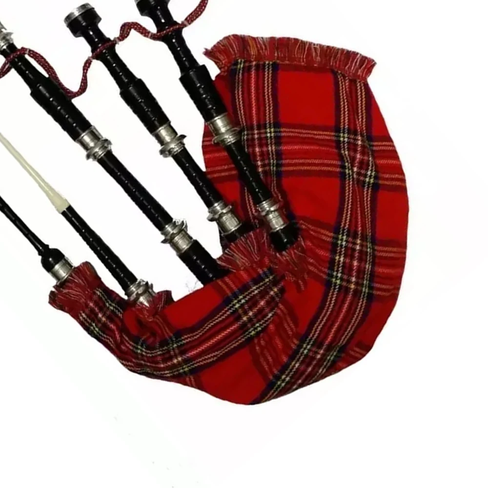 Full Size Scottish Black Wood Bagpipe High Quality Scottish Highland Bagpipe Black Rosewood Irish National Tartan Bagpipe
