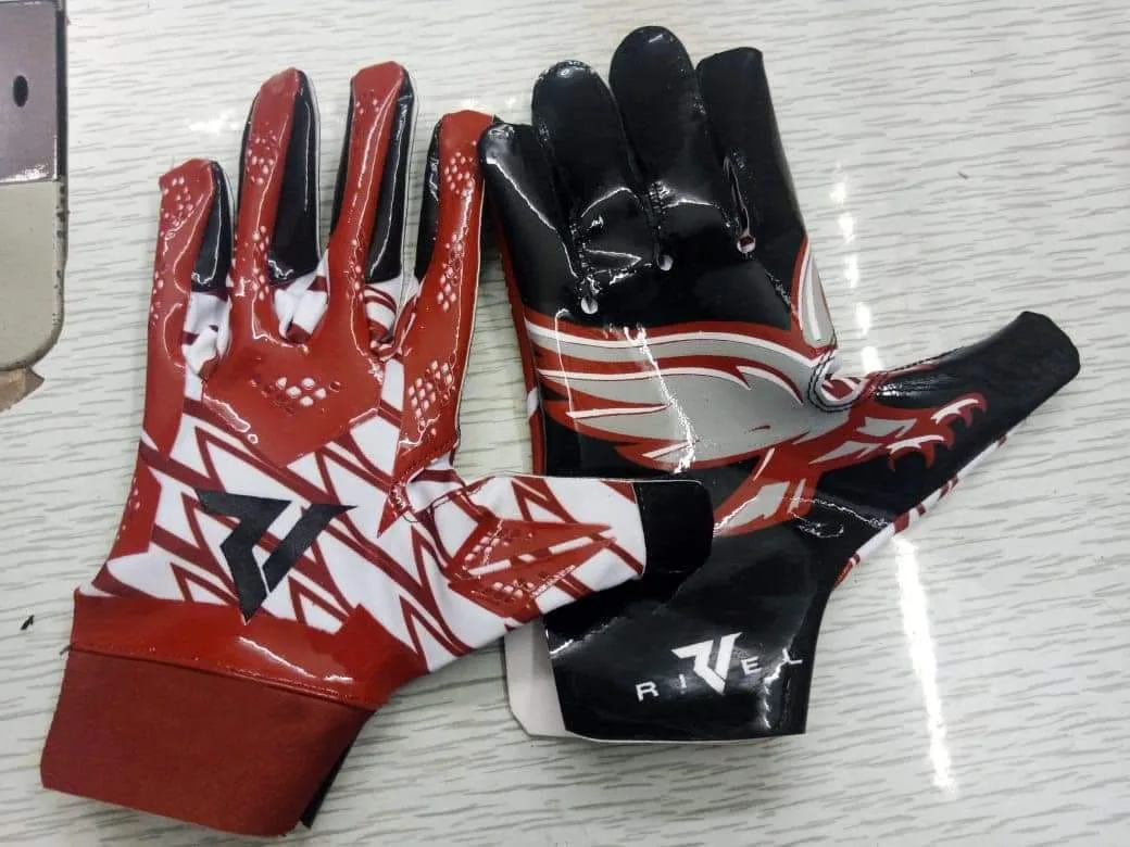 American football gloves Manufacturer Silicone Palm Football Receiver Gloves Custom Ultra-Stick Sports Youth and Adult American