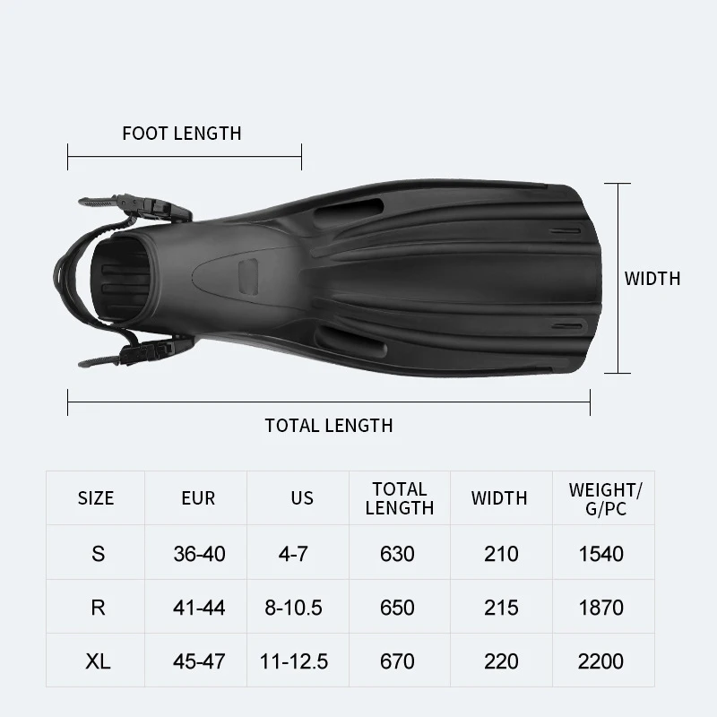 hot printed adult sizing 36-47 scuba diving swimming fins professional adjustable diving equipment free diving TPR swim fins
