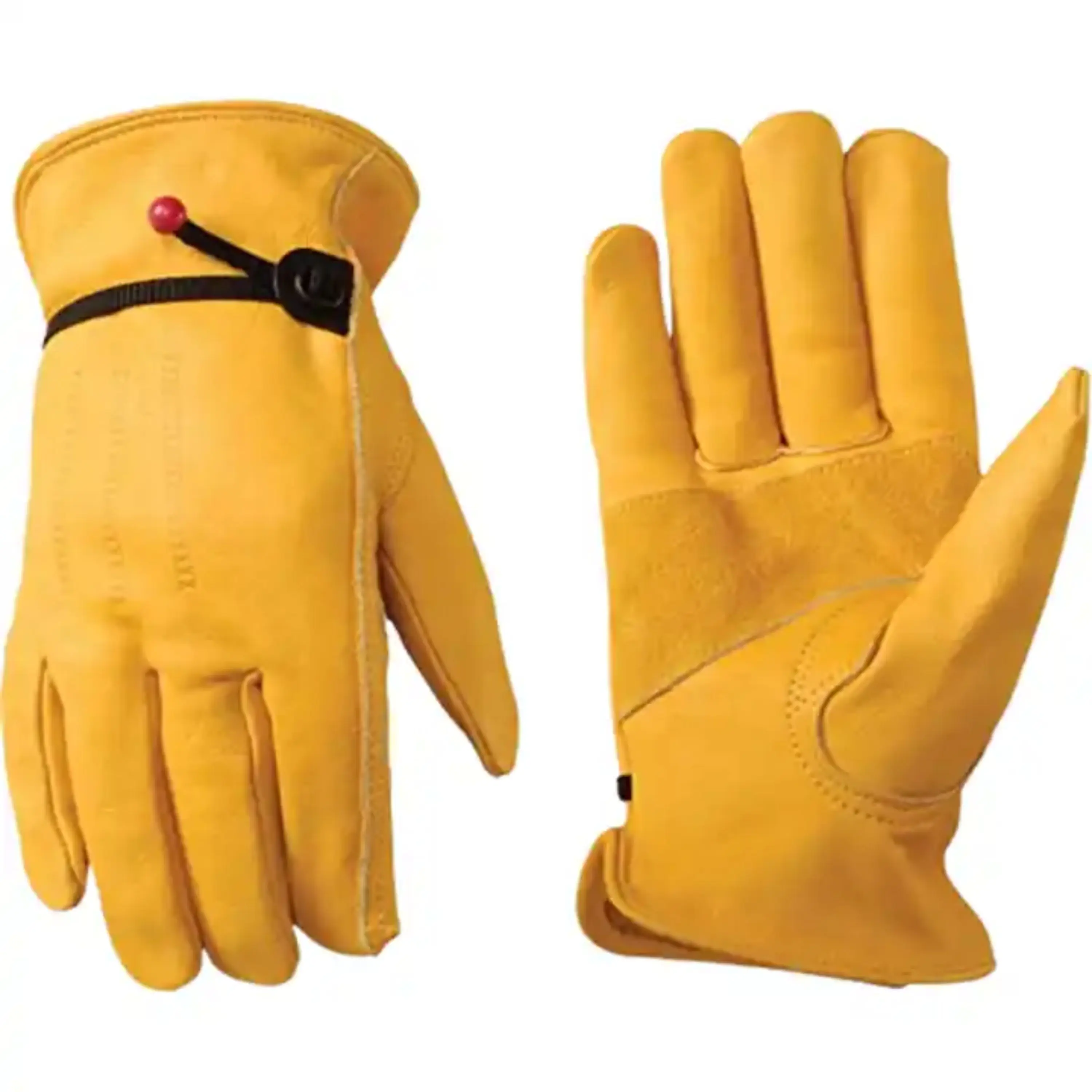 Cowhide Grain Leather Working Driver Gloves Comfortable Industrial Soft Hand Protection with Safety Feature Customizable Logo