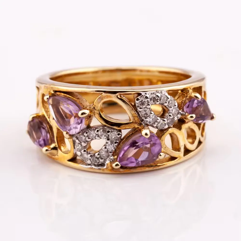 Real Stone Ring R-8249 Silver Jewelry Color Women Ring Jewelry Ready to Ship from Thailand Manufacturer by Bella Factory