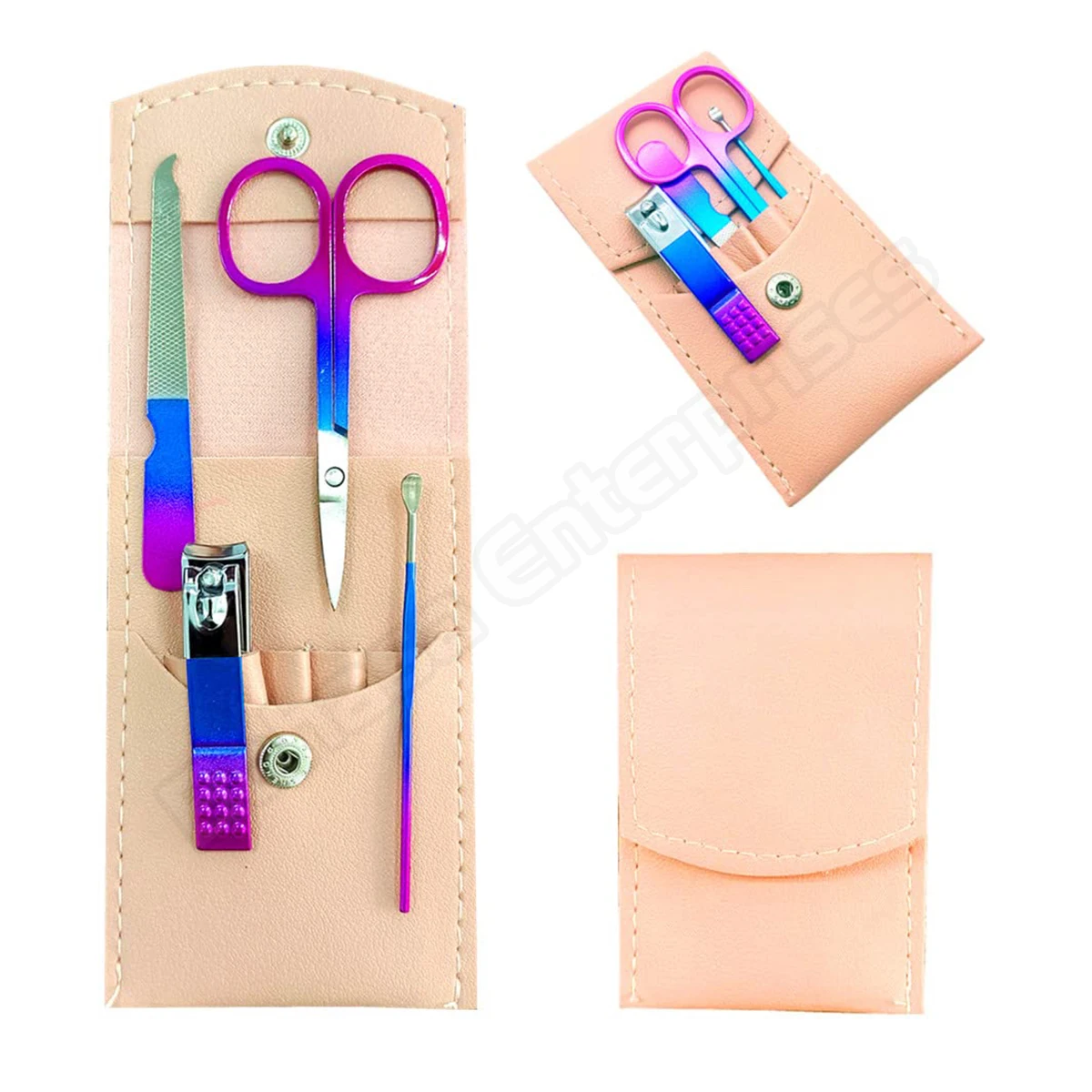 Small Manicure Pedicure Sets 4Pcs Nail Clipper Sets Stainless Steel Professional Nail Cutter Kits with Travel Case