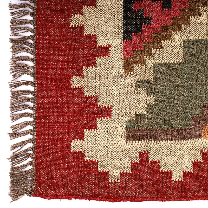 Fashionable Trendy Design Wool Jute Kilim Rugs Floral Embroidered Pattern Carpet Mats Rugs for Home Living Room Bed Room Hotel