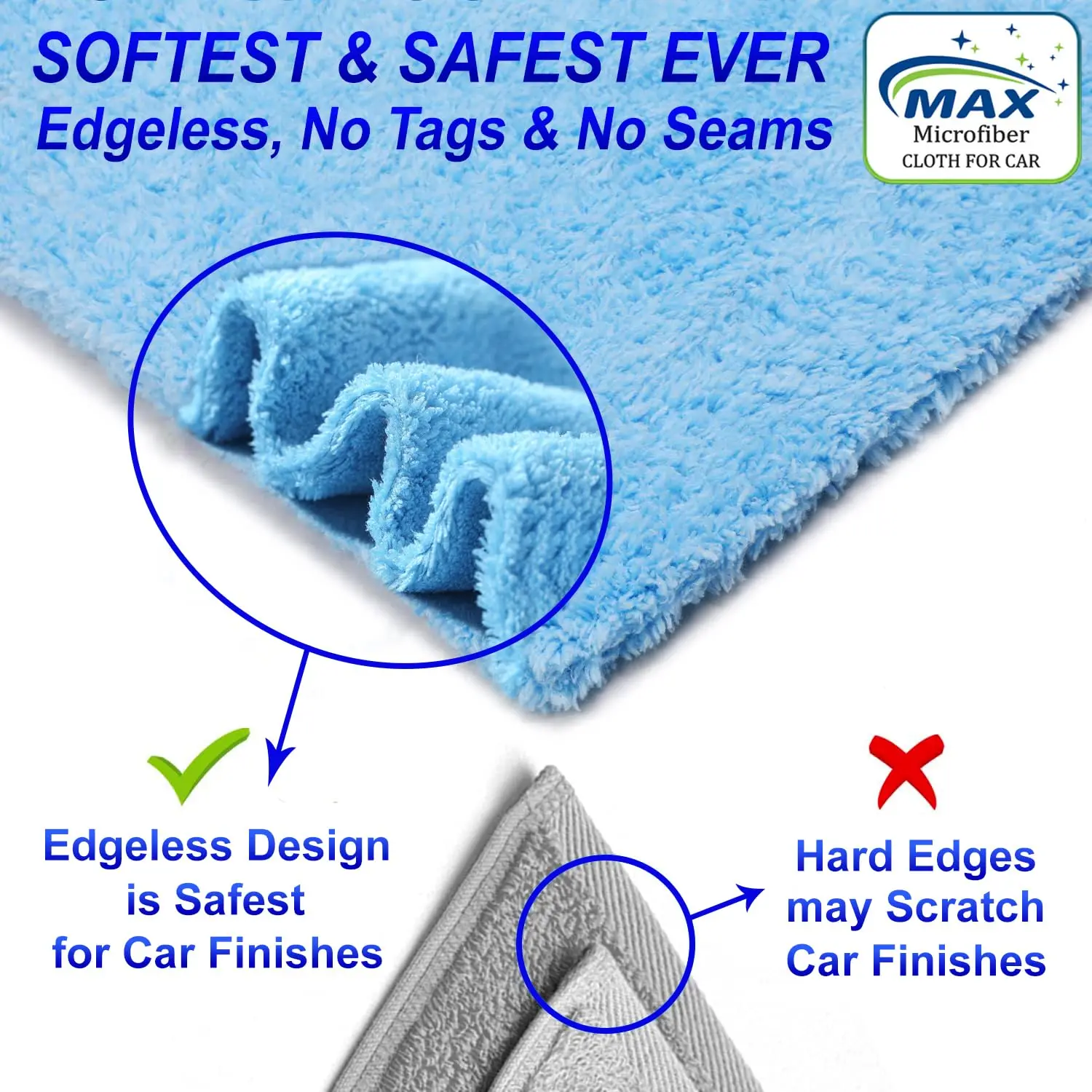 Direct Manufacturer Prices Microfiber Cloth (550 GSM, 4 Pc, 40 x 40 cm) Softest & SAFEST Ever Edgeless Coral Fleece Cloth