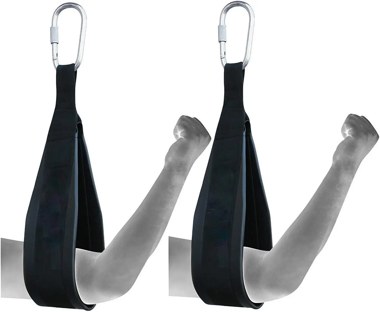 Fitness AB Straps Weight Lifting Abdominal Exercise Padded Slings- Steel D-Rings Safe Lock Door Hanging