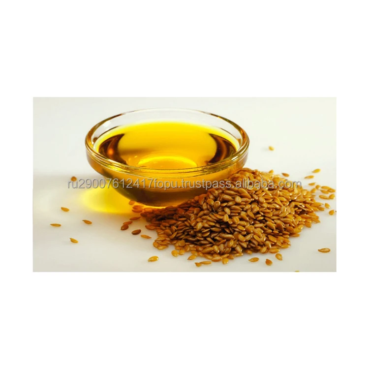 Flaxseed oil for dressing salads, cereals biological valuable undisputed leader among vegetable oils, flaxseed oil
