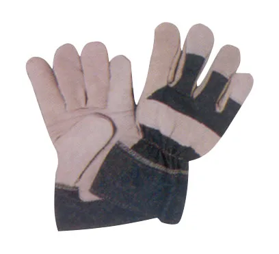 Split leather Working gloves grey color /Grey split leather white Rubberized Cuff/ Heavy duty gloves