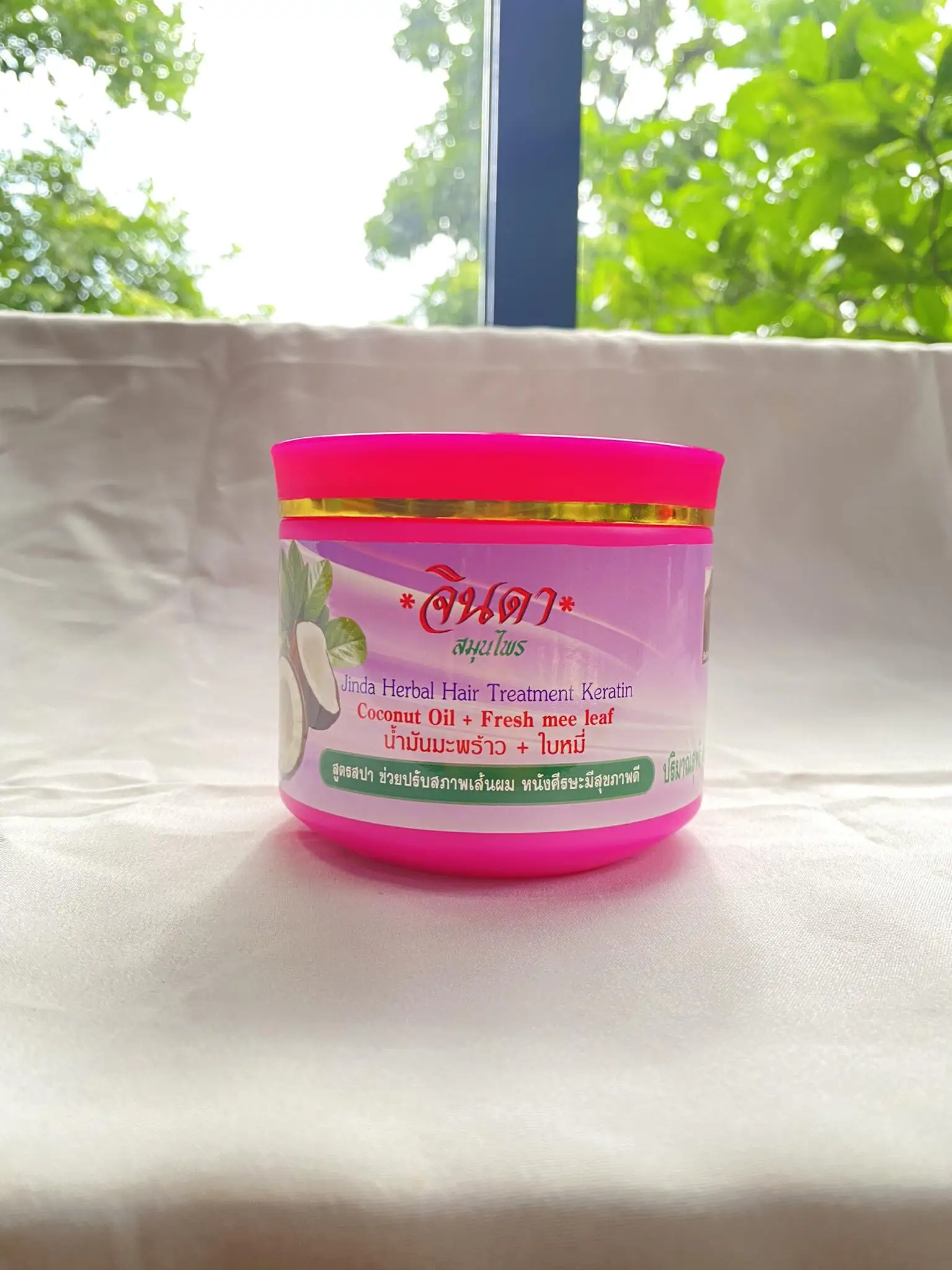 JINDA Coconut Oil Hair Mask 400ml for Damaged Hair Nourished with Treatment Keratin and Extracts of Coconut Oil