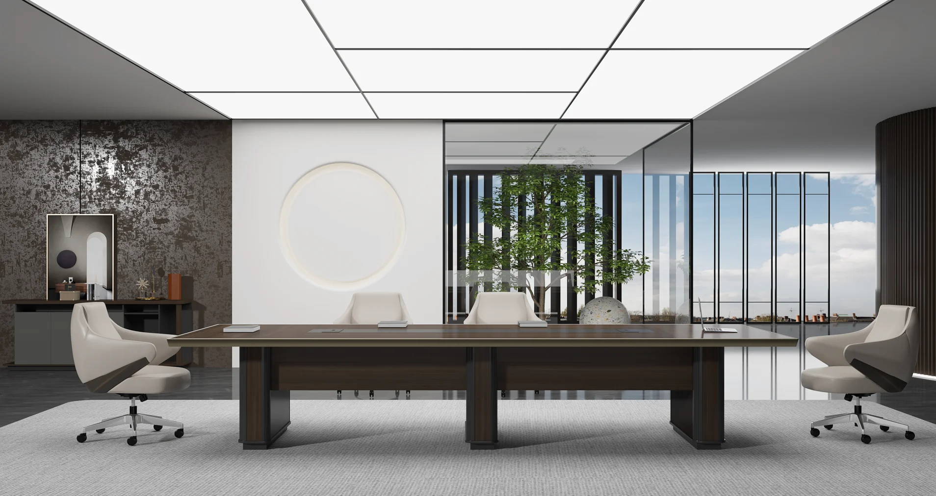 Luxury Large Office Furniture Modern Design Customized Large Conference Table Wooden Boardroom Desk