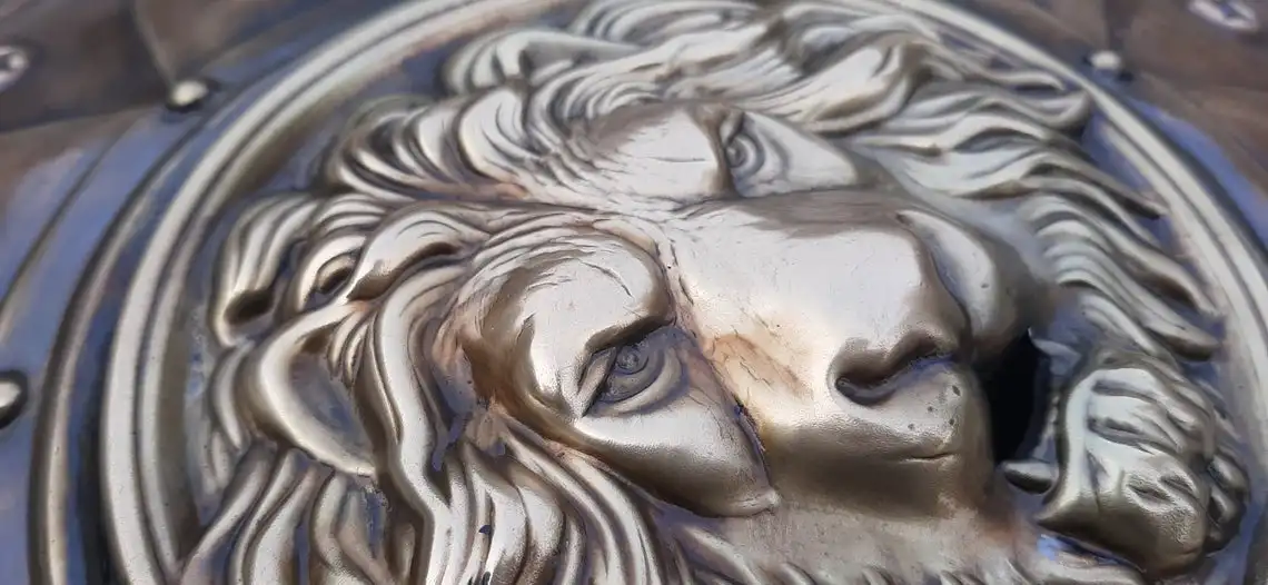 Medieval Lion Face Round Knight Templar steel Shield Wall Decor Home Decoration Gift item CHMN12039