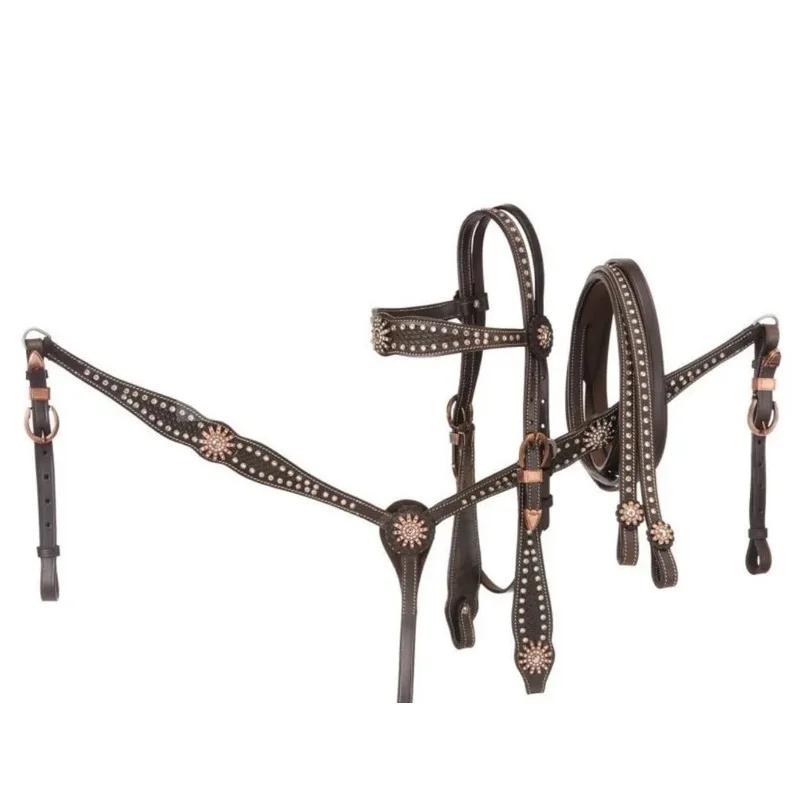 Premium Quality Customized Horse Accessories Leather Headstall with Breastplate for Horse Riding Use from India