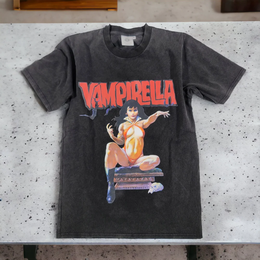 DTG изготовленный на заказ тяжелый вес 300GSM хлопок винтажная кислотная стирка футболка большого размера производитель для мужчин с принтом на заказ