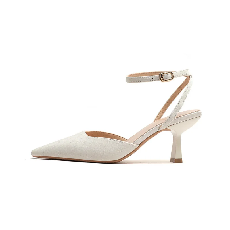 Wholesale High Quality Fashion Pink Heels Dress Shoes Women Custom Women White Heel Sandals from Vietnam Manufacturers