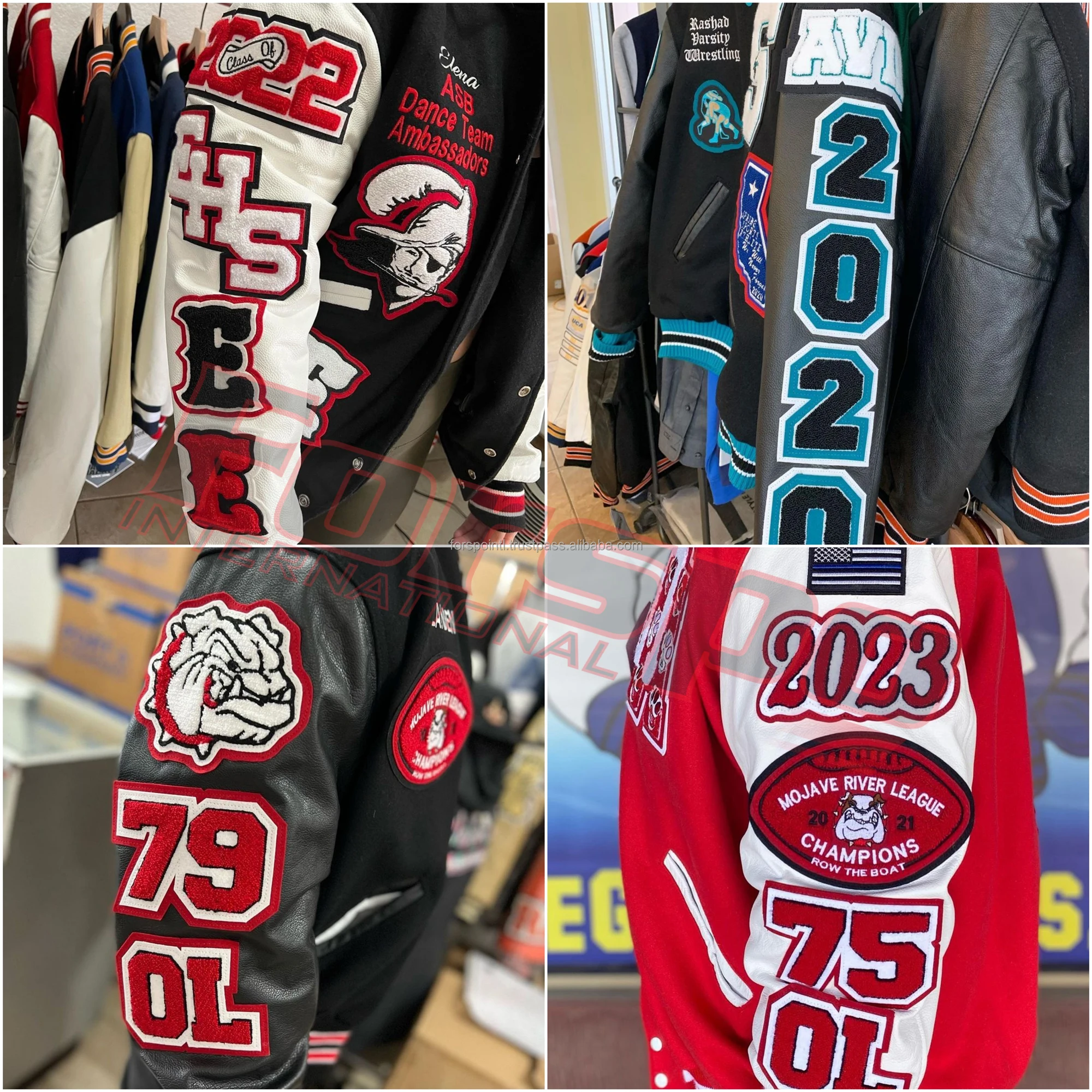 High Quality Chenille Embroidery Men College Leather Sleeves Custom Baseball Jacket