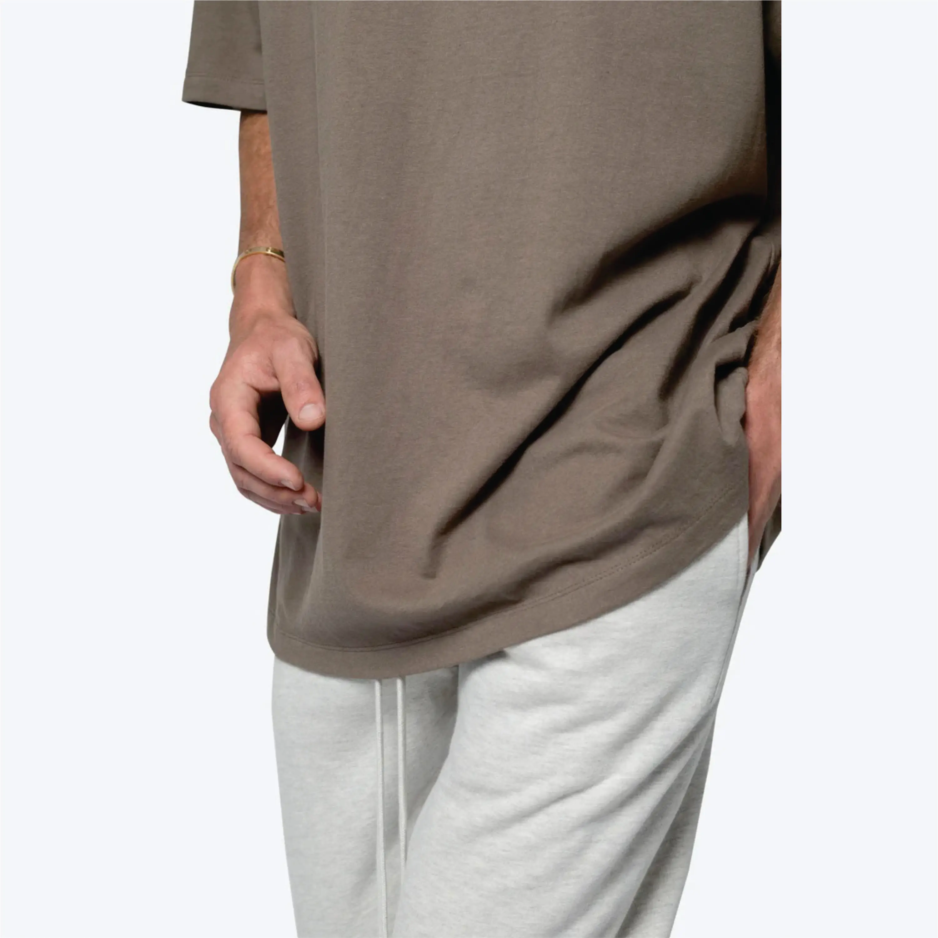 Hot Selling Relaxed Fit White Cotton Tshirts With Front Pocket 100% Cotton Drop Shoulder style made in Pakistan