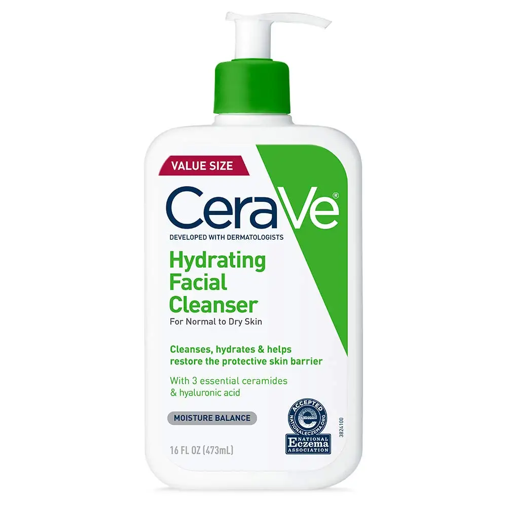 Original USA Supplier of CeraVes Hydrating Facial Cleanser | Moisturizing Non-Foaming Face Wash with Hyaluronic Acid 16 fl oz