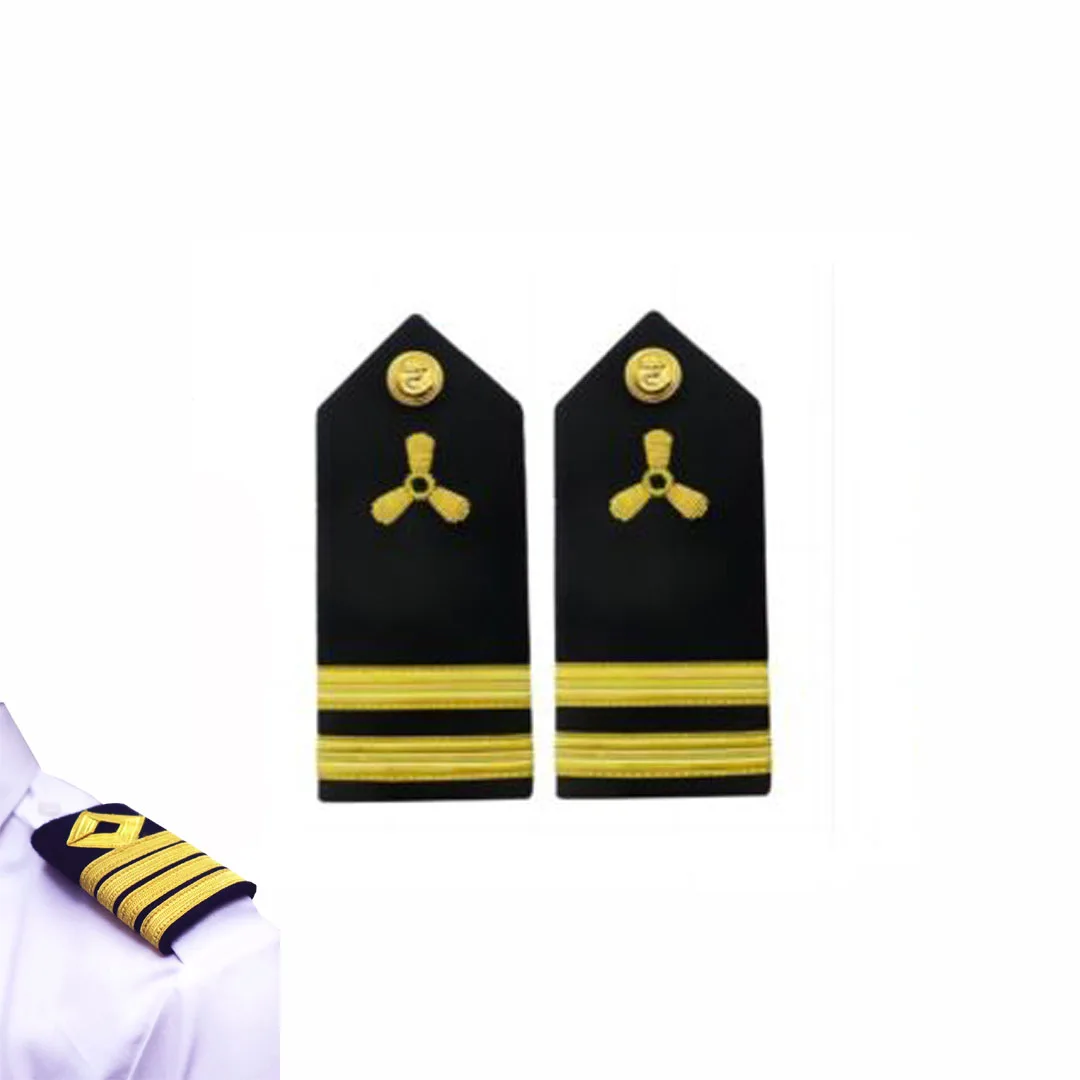 Профессиональная форма пилота черные авиаторы морские Наплечные доски с золотыми полосами СОФТБОРД эполеты инженерная 2