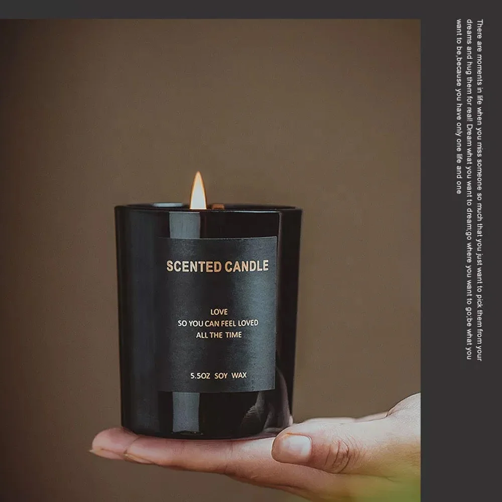 Custom wholesale Home Decoration Custom Soy Wax Glass Jar Scented Candle