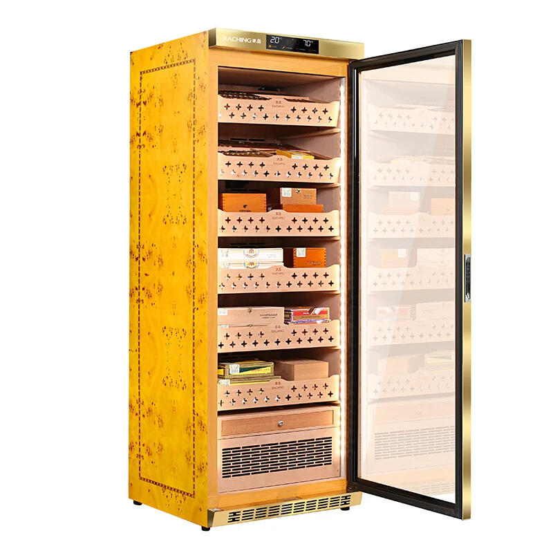 no frost water cooling  220v  110v mon2800a  Raching wooden cedar cabinet cigar  humidor with ammonia removal