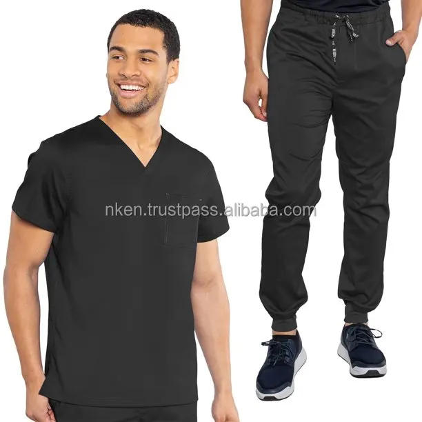 Men professional USA style polyester spandex hospital male staff uniform 2023 medical scrubs nurse uniform sets