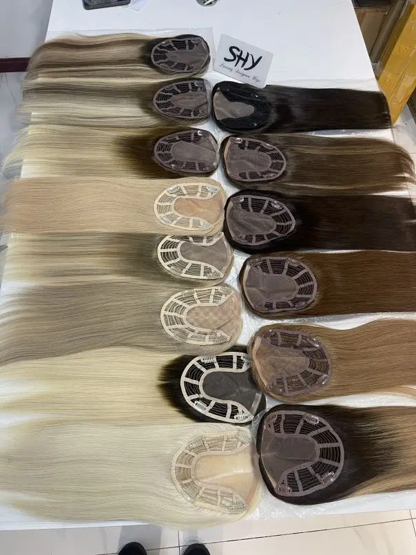 SHY HAIR 100% Raw Virgin Human 16 Inches 6*7 Mono Swiss Lace Toppers Hot Sale #B7 Color Straight Remy Salon Quality Ready Ship