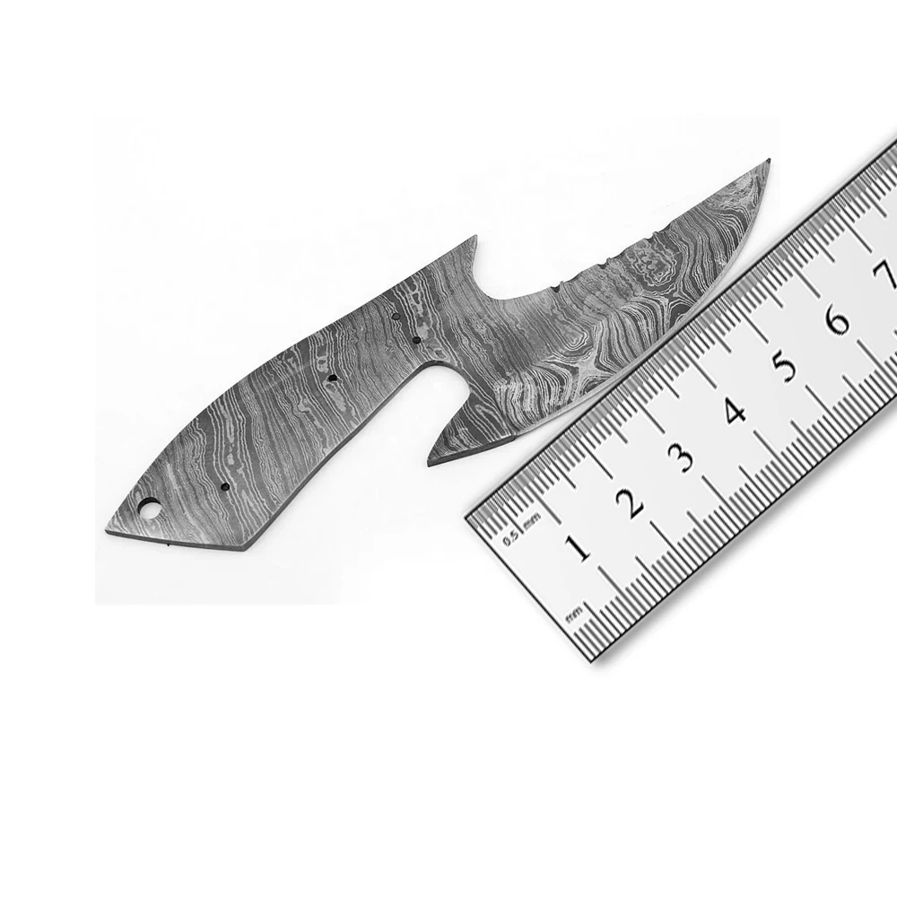Damascus Steel Blank Blade Knives Hunting knife Blank Blades customized shapes hunting camping knife