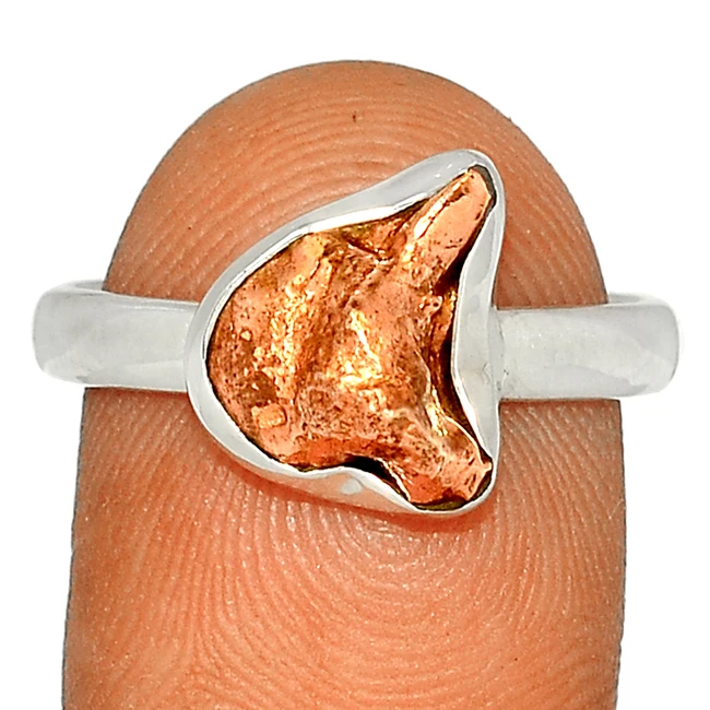 Кольцо с пятью медными Nuggets ювелирное изделие из стерлингового серебра 925 пробы изящные кольца натуральный медный камень