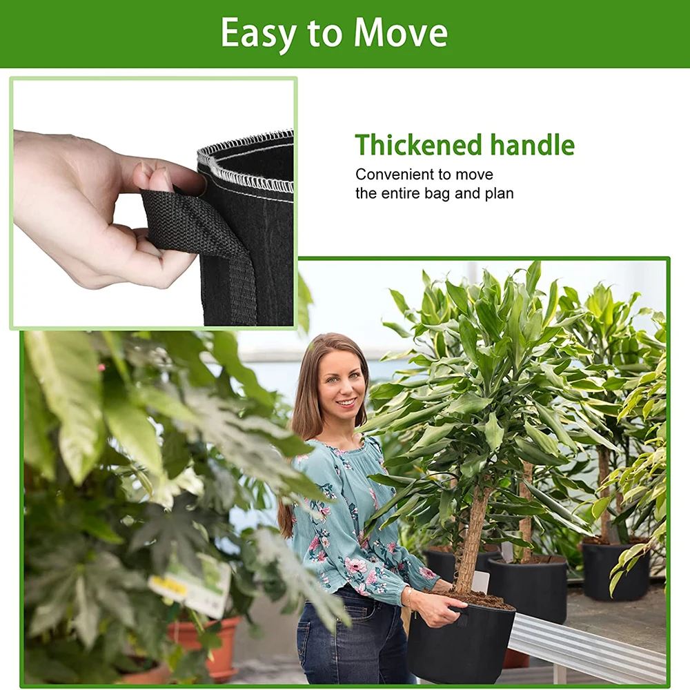 Grow Bags 20 Gallon 6 Pack, Fabric Pots for Plants Heavy Duty Thickened Nonwoven with Handles