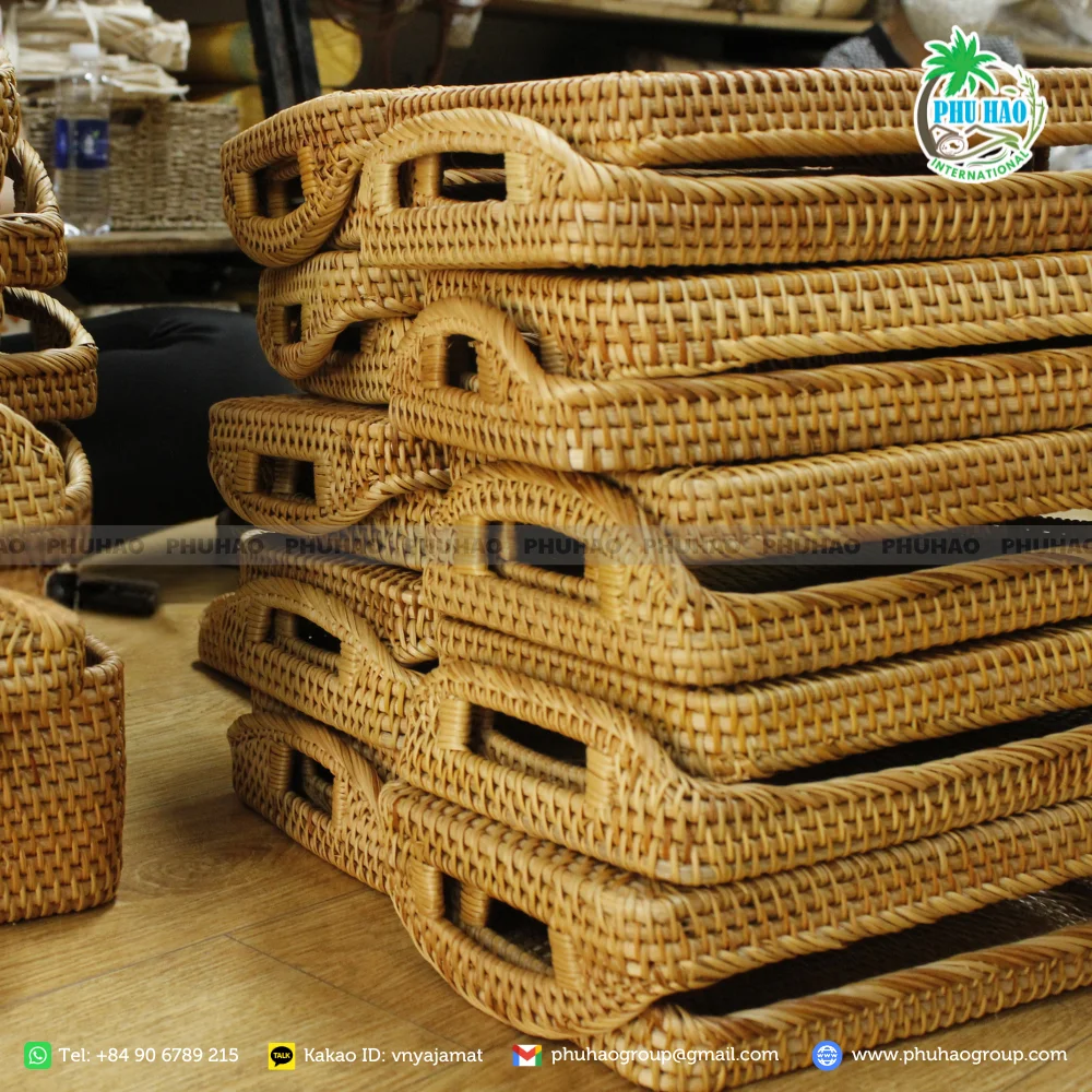 HOT ITEM Rattan Trays: Perfect for Every Meal, Every Moment from Vietnam with High Quality