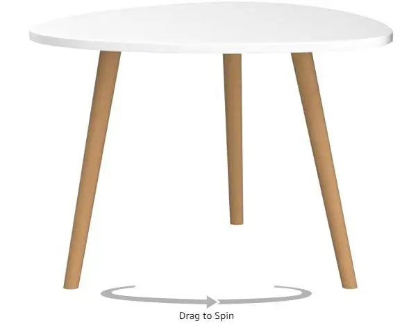 Glossy Round Solid Wood Coffee Table With Solid Leg