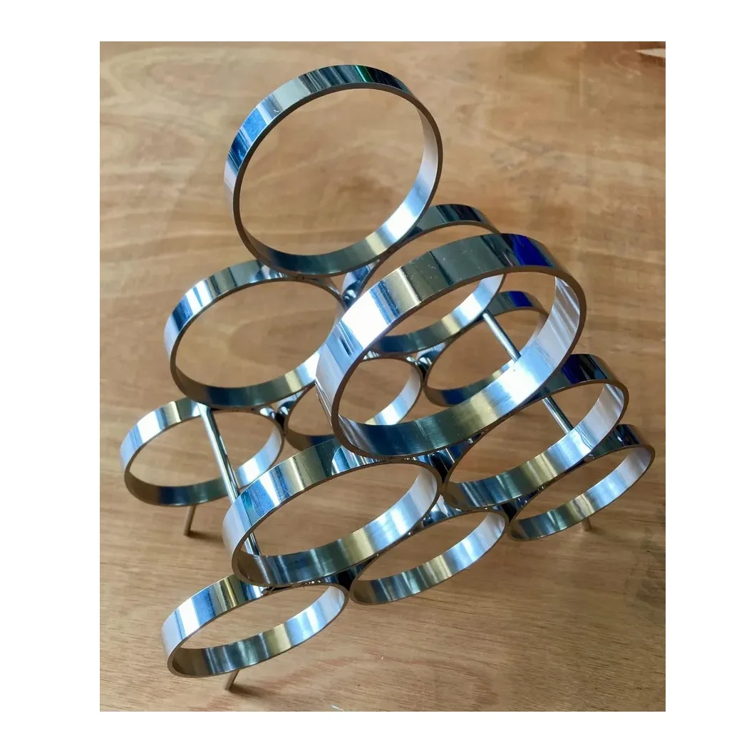 Premium Quality Hammered Freestanding Aero 3 Bottle 3 Level Wine Rack Display for Worldwide Supply with Custom Packaging