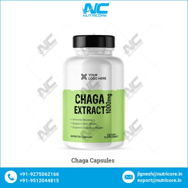 Bulk Quantity Exporter of Best Quality Dietary Supplements/ Healthcare Supplements Chaga Capsules from Indian Manufacturer