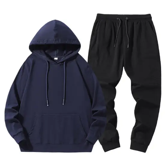 Men jogging style cotton polyester embroidery customized tracksuits cheap men pullover hoodies winter tracksuit