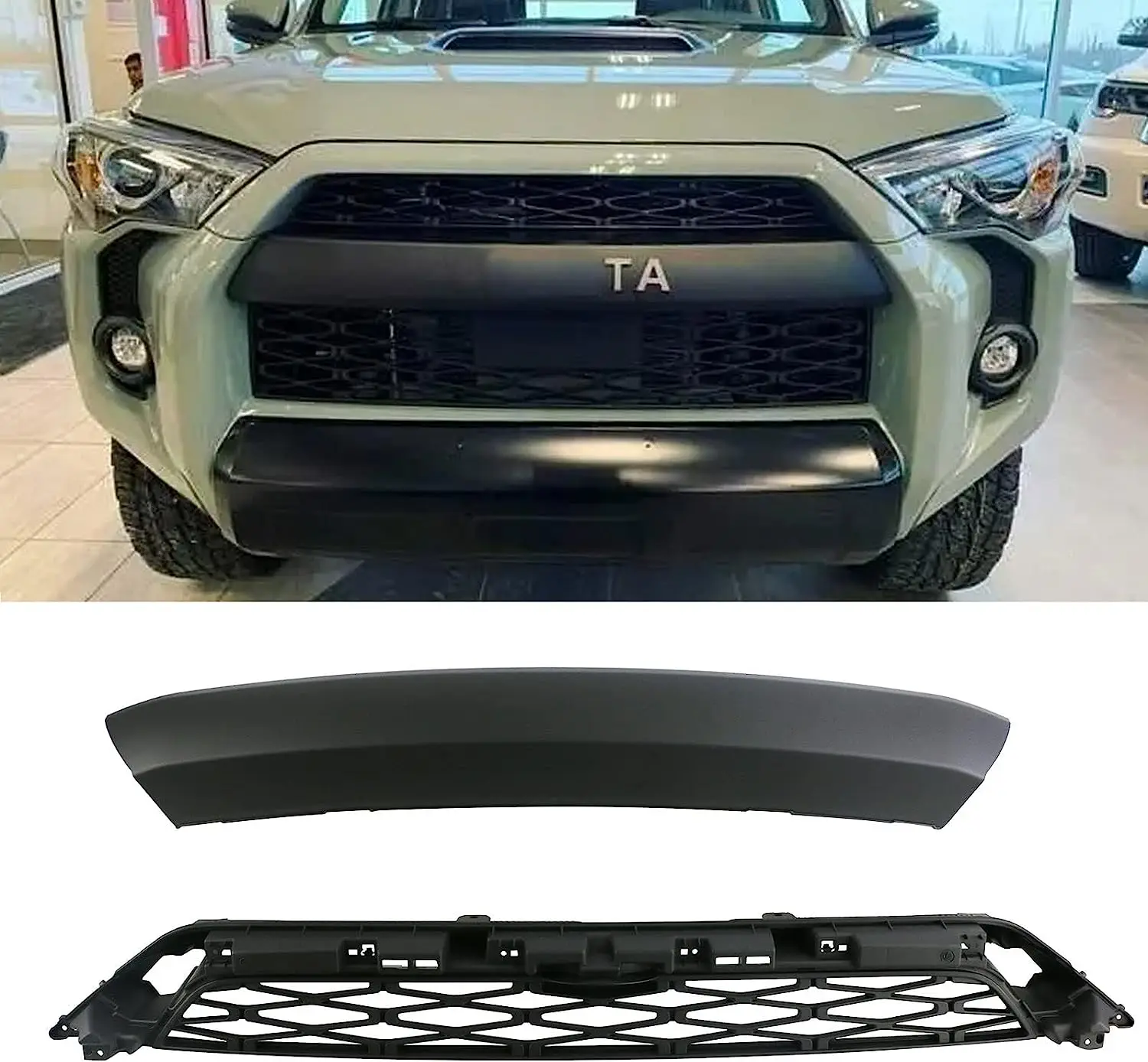 Front Grill for 4Runner Accessories 2020 2021 2022 Upper Grill with Accessory Letters Matte Black Replacement ABS