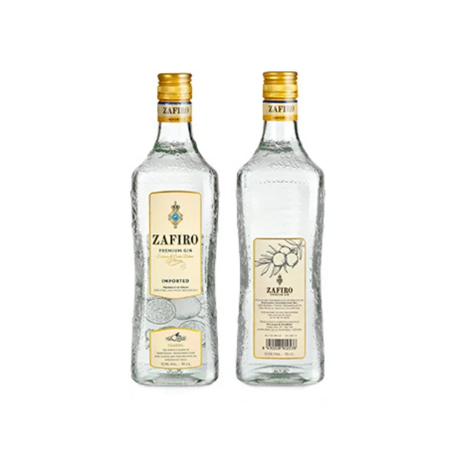 Premium Gin Zafiro Alcohol Traditional Method Natural Botanicals Bottle Packaging Blended Spanish Gin Special Gin Spirits