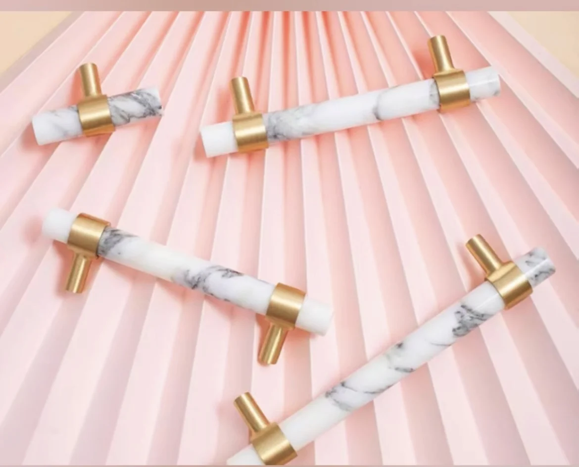 Modern style furniture luxury marble handle Classic Pull Handle