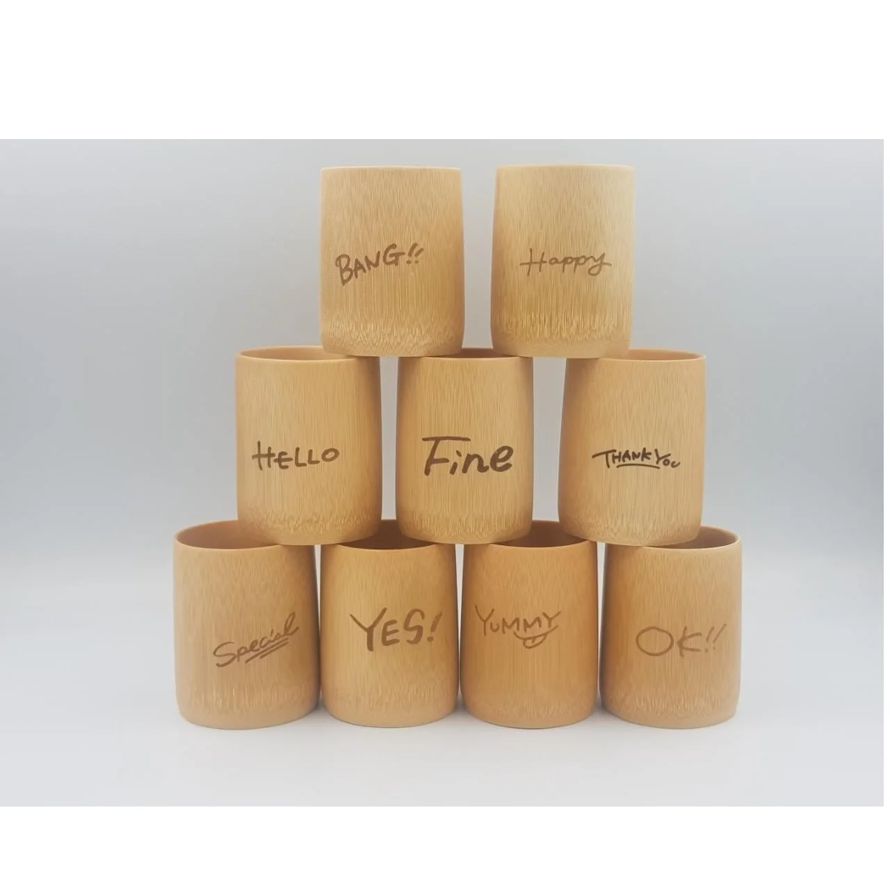 Custom Logo Natural Color Eco-friendly Flower Vase  Drinking Coffee Beer Cups Bamboo Cup Made in Vietnam
