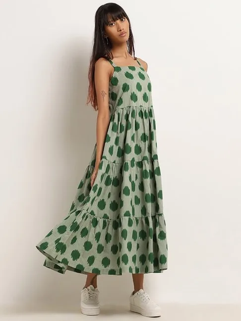 Hand Block Printed Indian Cotton Sleeveless Maxi Dress Bohemian Casual Dress for Women Made from Pure Cotton Fabric