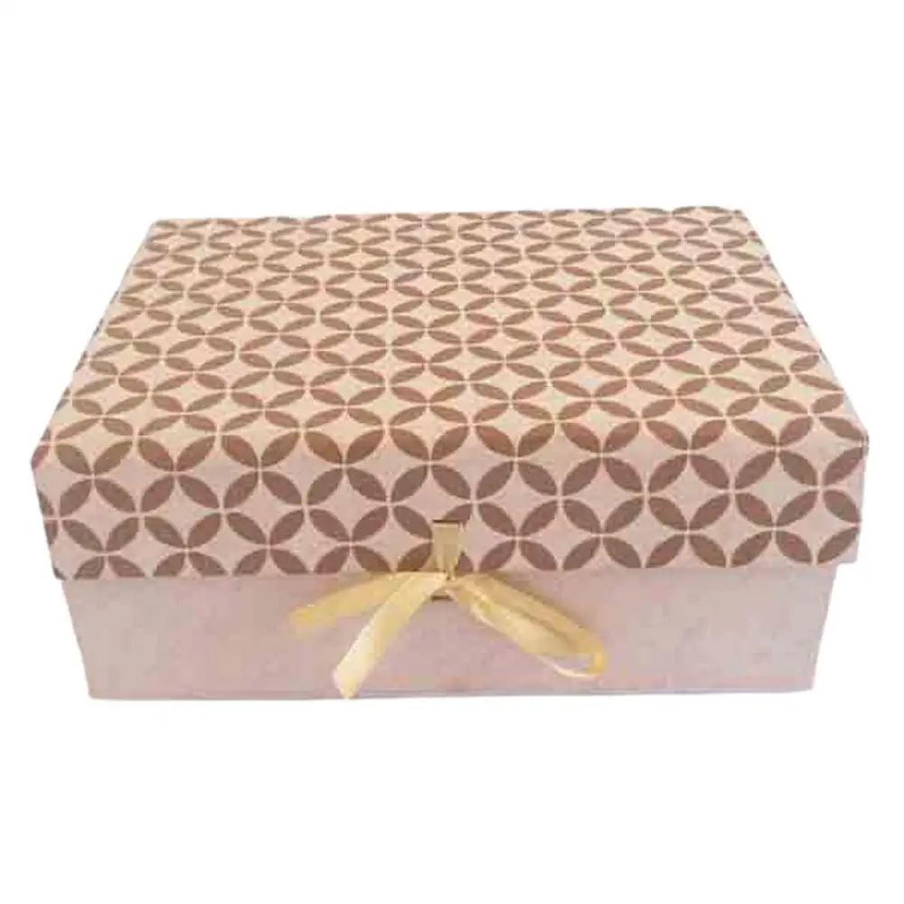 Wholesale Handmade Custom Cardboard Folding Solid Ribbons Closure Gift Cardboard Packaging Box For Shops And Festival